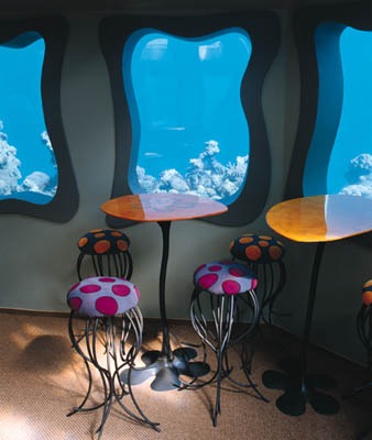 El restaurant Red Sea Star ofrece una vista única del mundo submarino (clickear para agrandar imagen).