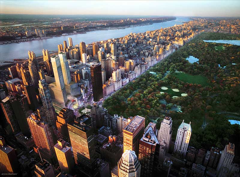 Vista área del Central Park, el pulmón verde de Nueva York. / Foto: NYC & Company, www.nycgo.com (clickear en la imagen para agrandar)