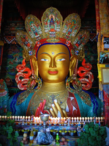 Buda de 12 metros en el monasterio Thiksey. (Crédito: Belén Filgueira Risso)